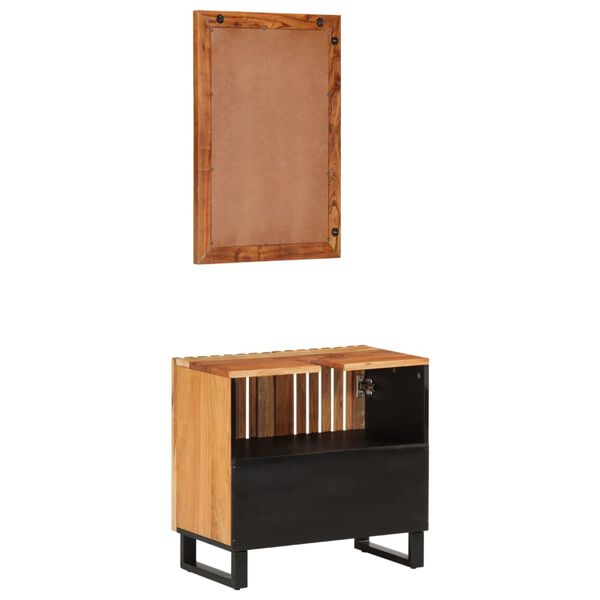 vidaXL 2 Piece Bathroom Furniture Set Solid Wood Acacia