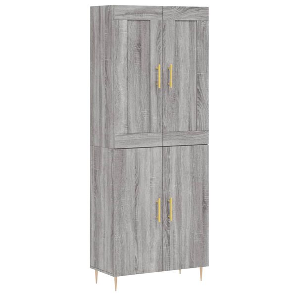 vidaXL Highboard Grey Sonoma 69.5x34x180 cm Engineered Wood