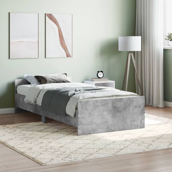 vidaXL Bed Frame without Mattress Concrete Grey 90x200 cm