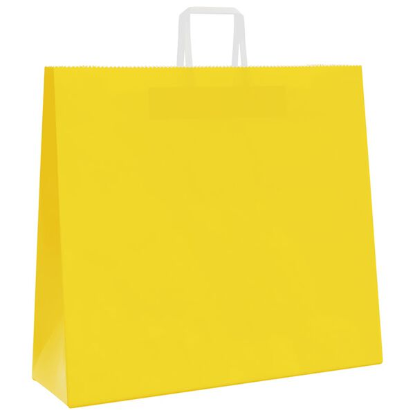 vidaXL Paper Bags 50 pcs with Handles Yellow 54x15x49 cm