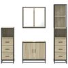 vidaXL 4 Piece Bathroom Furniture Set Sonoma Oak Engineered Wood