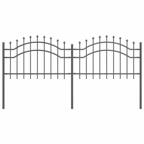 vidaXL Garden Fence Grey 240 x 115 cm Powder-coated steel