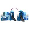 vidaXL Bunk Bed without Mattress with Slide and Curtains Blue 80x200 cm
