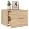vidaXL Wall-mounted Bedside Cabinets with LED Lights 2 pcs Sonoma Oak