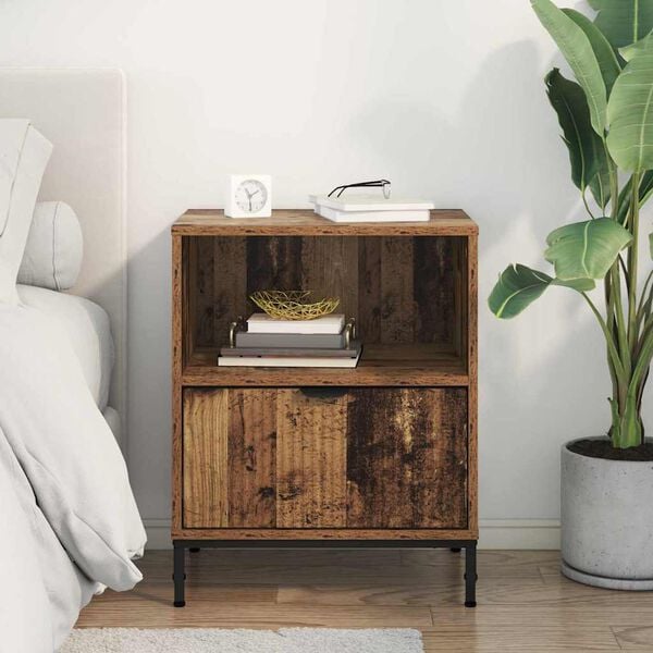 vidaXL Bedside Cabinet Old wood 49 x 36 x 61 cm Engineered wood