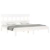 vidaXL Bed Frame without Mattress White Super King Size Solid Wood Pine