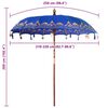 vidaXL Balinese Parasol Blue 215 x 215 x 260 cm Cotton and Wood