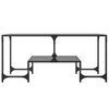 vidaXL Coffee Table with Black Glass Top 98.5x50x45 cm Steel