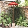 vidaXL Parasol with Base Red 95 x 95 x 260 cm Cotton and Wood