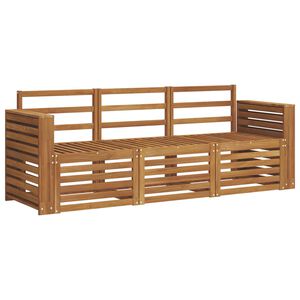 vidaXL Outdoor Sofa Set 3 pcs 3-Seaters Natural Solid Acacia Wood