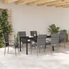 vidaXL Garden Dining Set 7 pcs Grey Powder-Coated Steel
