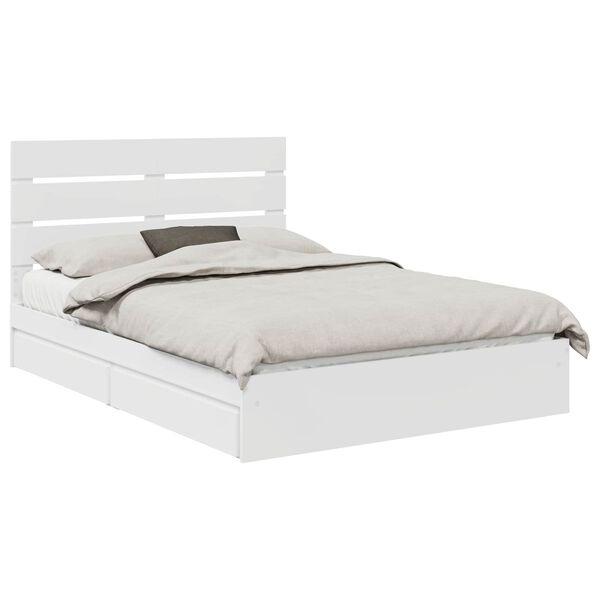 vidaXL Storage Bed with Headboard White 150 x 200 cm Engineered Wood