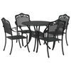 vidaXL Garden Dining Set 5 pcs Black Aluminium