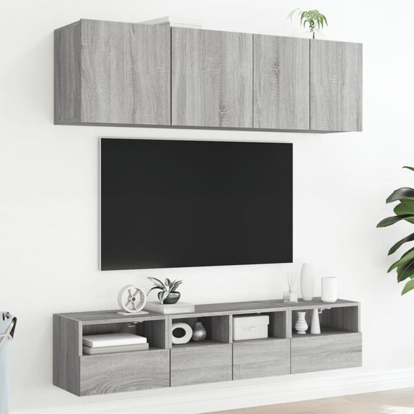 vidaXL 5 Piece TV Wall Units Grey Sonoma Engineered Wood
