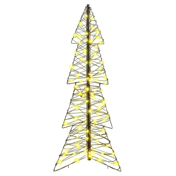vidaXL Christmas Tree with 100 LEDs Warm White 120 cm Rattan