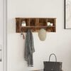 vidaXL Wall-Mounted Coat Rack with Shelf Smoked oak 75 x 16 x 26 cm