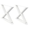 vidaXL Coffee Table Legs 2 pcs White 70x(42-43.3) cm Steel