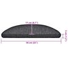 vidaXL Stair Mats 30 pcs 56x17x3 cm Anthracite Half Round