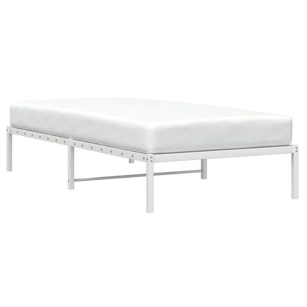 vidaXL Metal Bed Frame without Mattress White 100x190cm