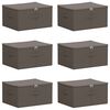 vidaXL Storage Box 6 pcs Grey 50 x 30 x 25 cm Non-woven fabric