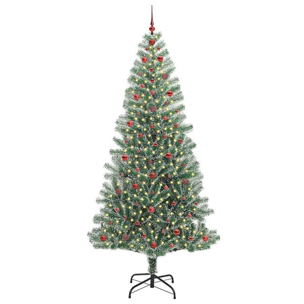 vidaXL Artificial Christmas Tree Snow Flocked with LED Light 240 cm