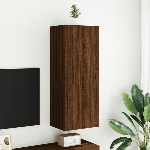 vidaXL TV Wall Cabinet Brown Oak 40.5x30x102 cm Engineered Wood