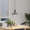 vidaXL Pendant Lamp Height Adjustable E27 Gloss Grey &Oslash; 31 cm Metal