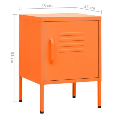 vidaXL Nightstand Orange 35x35x51 cm Steel