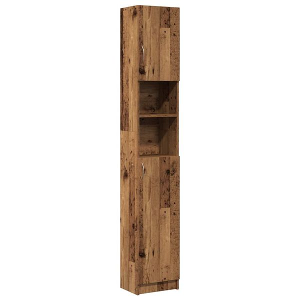 vidaXL Bathroom Cabinet Old Wood 32x25.5x190 cm Engineered Wood