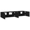 vidaXL TV Wall Cabinets with LED Lights 2 pcs Black 80x35x31 cm