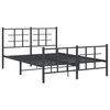 vidaXL Metal Bed Frame without Mattress with Footboard Black 140x190cm
