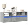 vidaXL TV Wall Cabinet with LED Lights Concrete Grey 130x31x45 cm