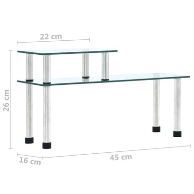 vidaXL Kitchen Shelf Transparent 45x16x26 cm Tempered Glass