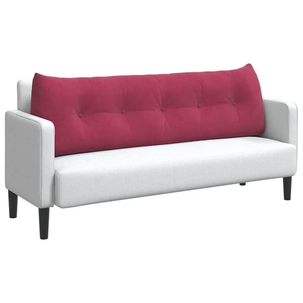 vidaXL Back Pillow Wine Red 160 x 24 x 50 cm Velvet
