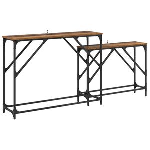 vidaXL Console Table 2 pcs Old Wood 100 x 28 x 75 cm Engineered Wood