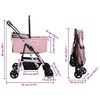 vidaXL Folding Pet Stroller Pink 81 x 47 x 99 cm 600D Oxford fabric