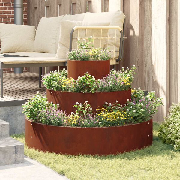 vidaXL Garden Planter Brown 90 x 90 x 20 cm Weathering Steel