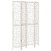 vidaXL Room Divider 4 Panels White Solid Wood Paulownia