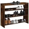 vidaXL Shoe Rack Smoked Oak 80x25x62 cm Engineered Wood