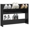 vidaXL Wall Shoe Cabinet High Gloss Black 80x18x60 cm Engineered Wood