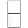 vidaXL Walk-in Shower Wall with Shelf Black 80x195 cm ESG Glass&Aluminium