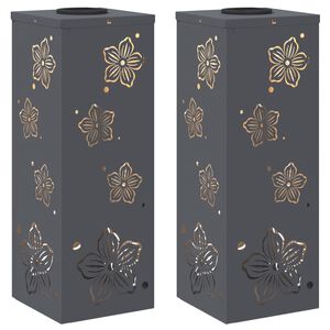 vidaXL Solar LED Pathway Light 2 pcs Anthracite Cold Rolled Steel