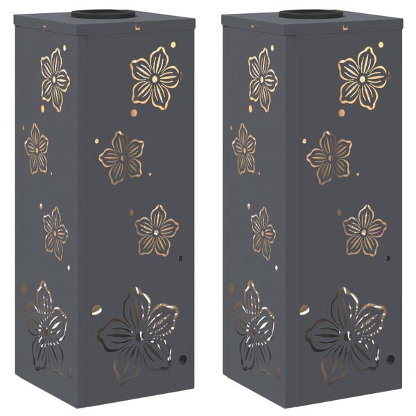 vidaXL Solar LED Pathway Light 2 pcs Anthracite Cold Rolled Steel