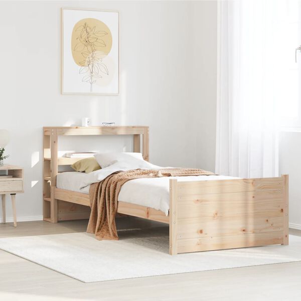 vidaXL Bed Frame with Headboard without Mattress 100x200 cm