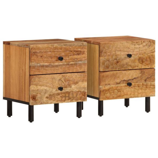 vidaXL Bedside Cabinets 2 pcs 40x33x46 cm Solid Wood Acacia