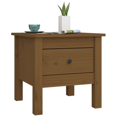 vidaXL Side Table Honey Brown 40x40x39 cm Solid Wood Pine