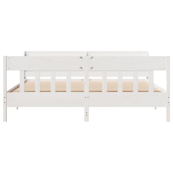 vidaXL Bed Frame without Mattress White 200x200 cm Solid Wood Pine
