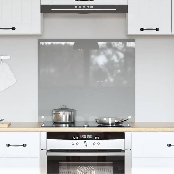 vidaXL Kitchen Backsplash Light grey 70 x 60 cm Tempered Glass