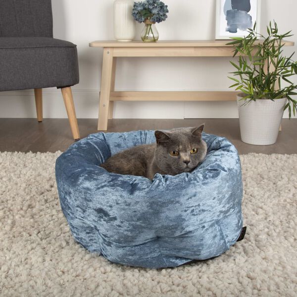 Scruffs Pet Bed Velvet Blue