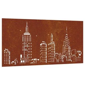 vidaXL Garden Wall Decoration 105x55 cm Corten Steel Skyline Design